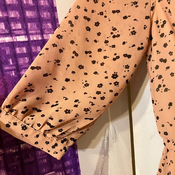 Angel Fye London dress, size S, salmon color with black designs - Picture 4 of 7